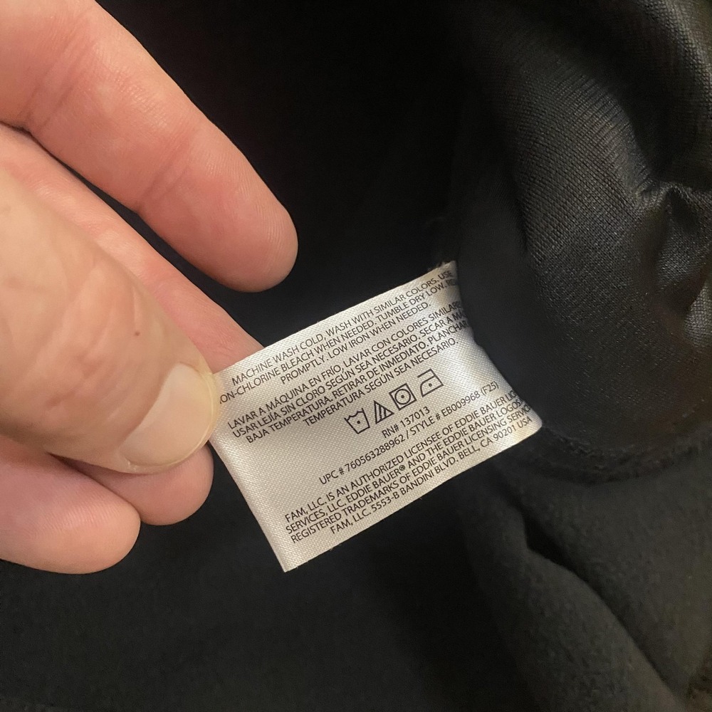 Eddie Bauer Softshell Vest Mens Small Black Full Zip Zip Pockets Outdoor EB00968 - Picture 9 of 11